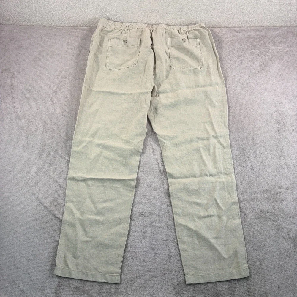 TODD SNYDER Straight Fit 100% Linen Beach Pants in Desert Sage Men 2XL‎ NWT